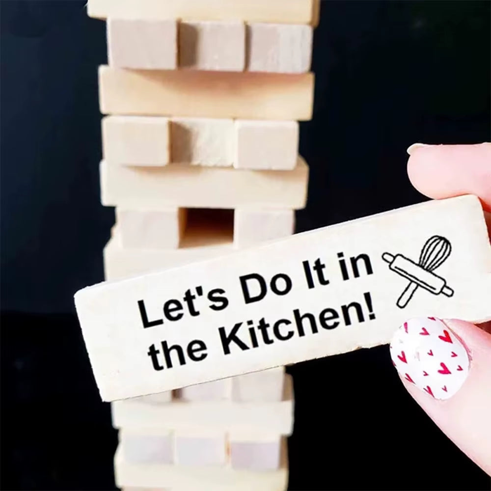 Block Tower Game Couple Activities Date Night Ideas Valentine Tumbling Tower Stacking Blocks Game for Adults Couples Night Party