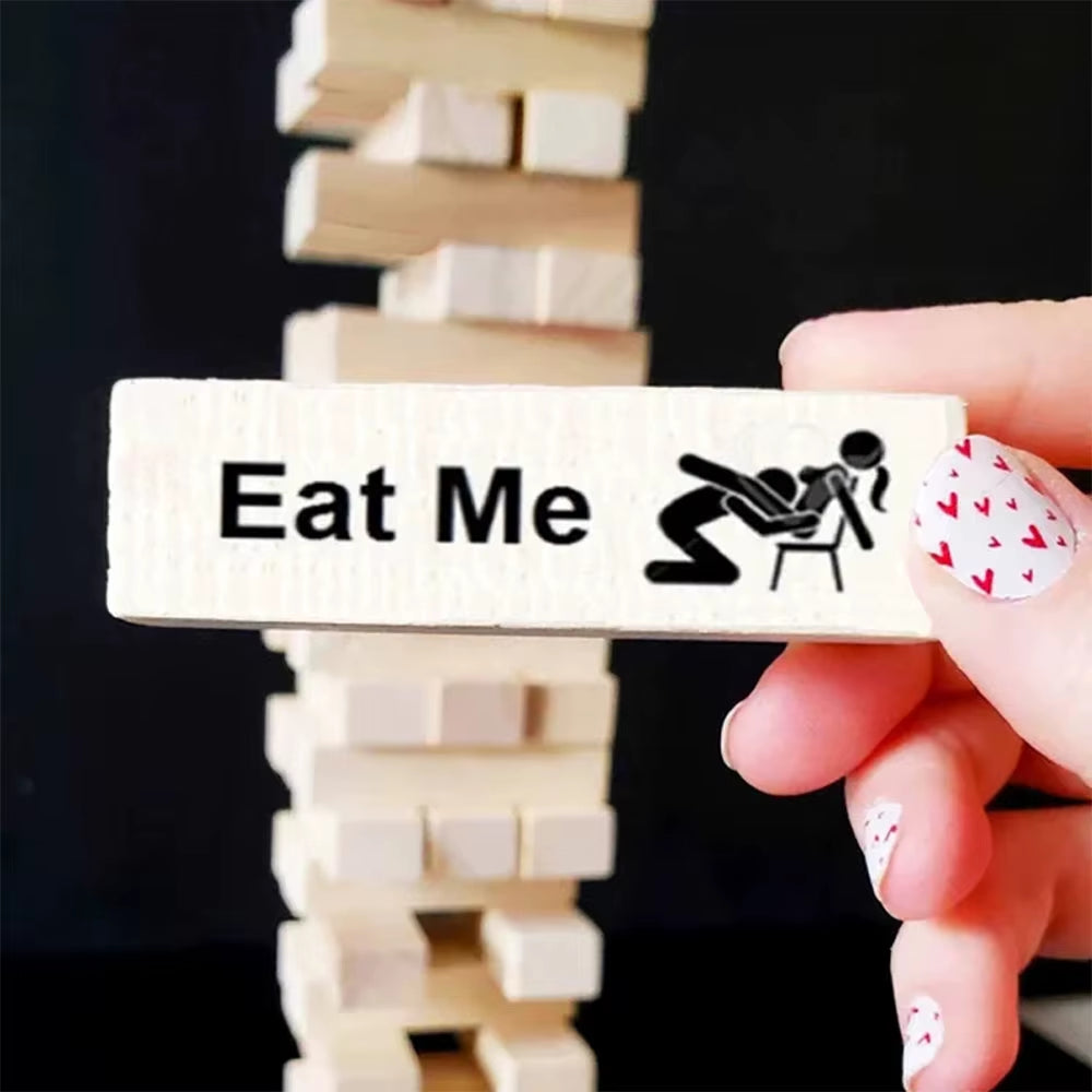Block Tower Game Couple Activities Date Night Ideas Valentine Tumbling Tower Stacking Blocks Game for Adults Couples Night Party