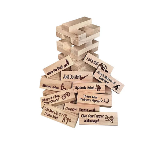 Block Tower Game Couple Activities Date Night Ideas Valentine Tumbling Tower Stacking Blocks Game for Adults Couples Night Party